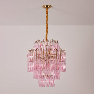 Aurora Lustre Rose Murano Verre Superposé Glamour