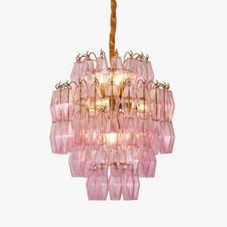Aurora Lustre Rose Murano Verre Superposé Glamour