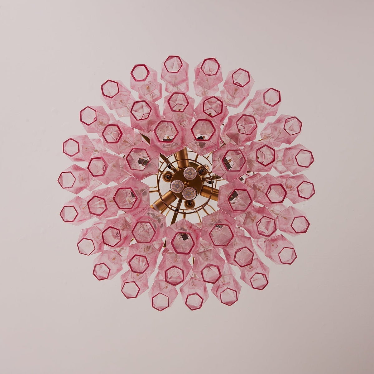 Pereline Lustre Rose Murano Verre Superposé Glamour