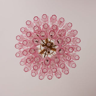 Aurora Chandelier Pink Murano Glass Layered Glam-Neutral Decor