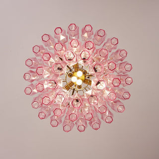 Aurora Lustre Rose Murano Verre Superposé Glamour