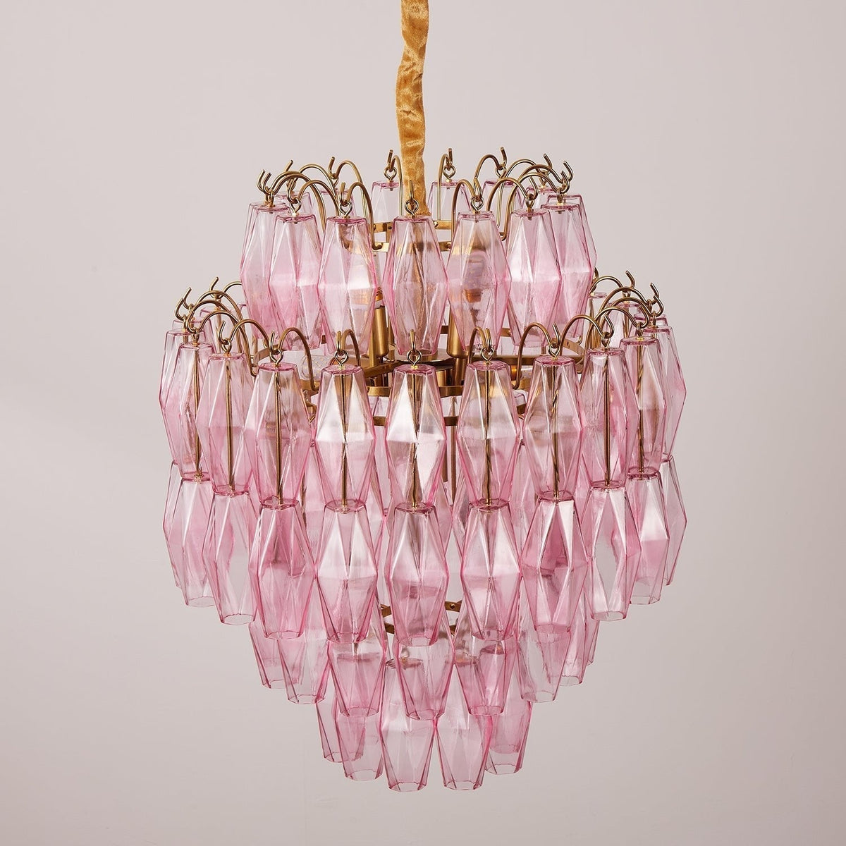 Pereline Lustre Rose Murano Verre Superposé Glamour