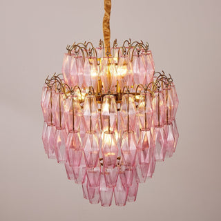 Aurora Lustre Rose Murano Verre Superposé Glamour