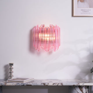 Aurora Applique Murale Tube en Verre Murano Rose