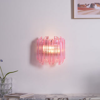 Aurora Applique Murale Tube en Verre Murano Rose