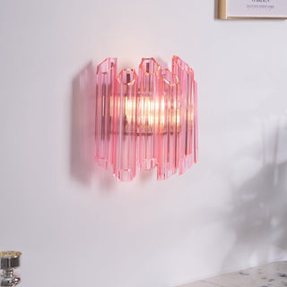 Aurora Applique Murale Tube en Verre Murano Rose