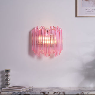 Aurora Applique Murale Tube en Verre Murano Rose