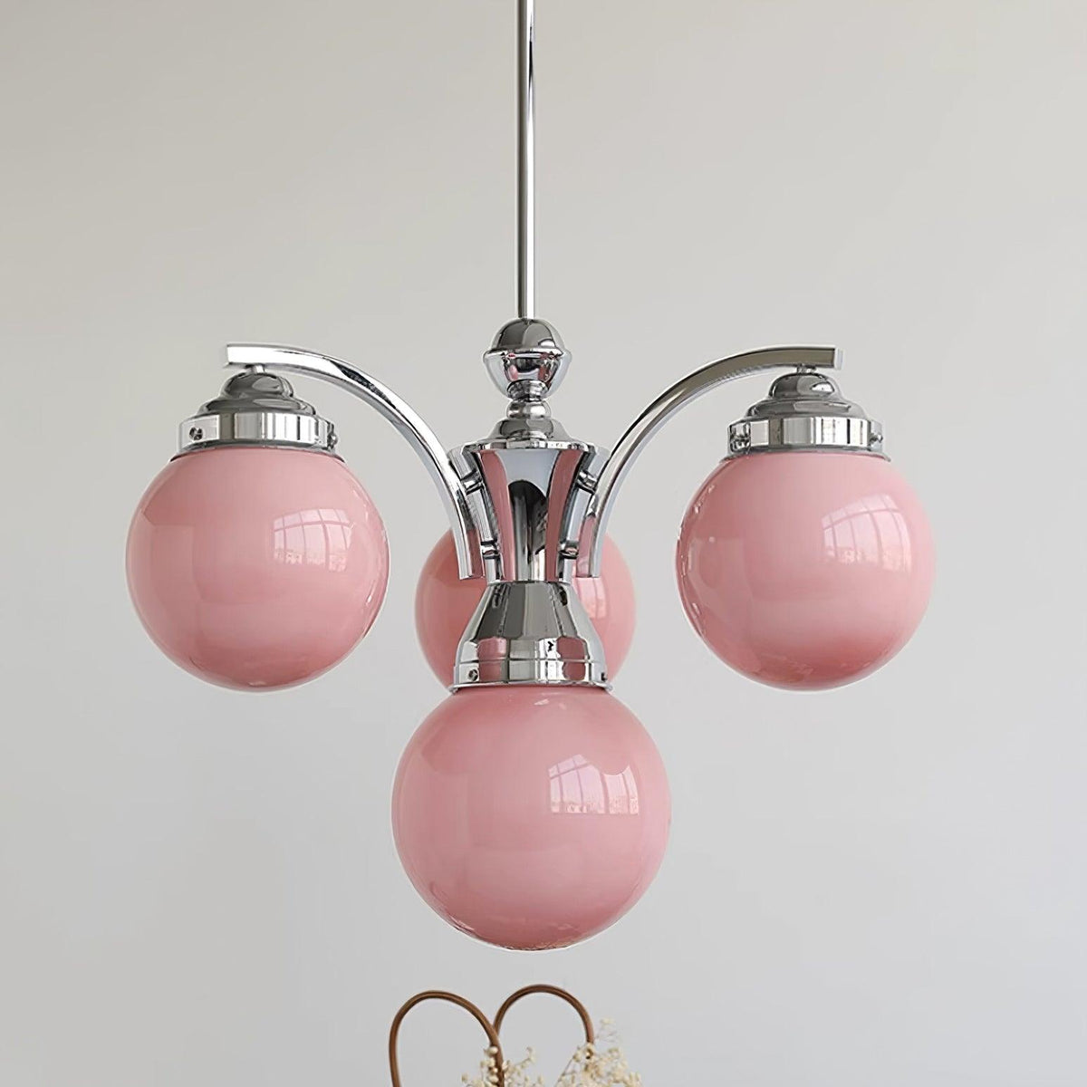 Brinien Lustre en Verre Rose