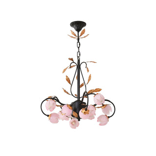 Avelora Lustre Vintage Industriel en Verre Rose
