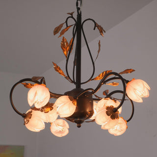 Avelora Lustre Vintage Industriel en Verre Rose