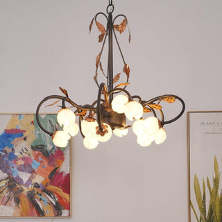 Avelora Lustre Vintage Industriel en Verre Rose