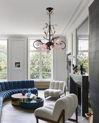 Avelora Lustre Vintage Industriel en Verre Rose