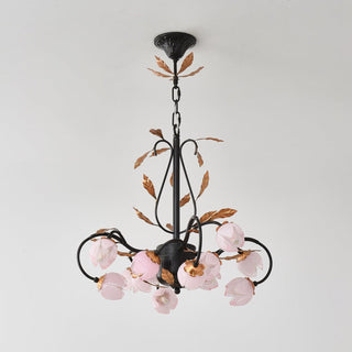 Avelora Lustre Vintage Industriel en Verre Rose