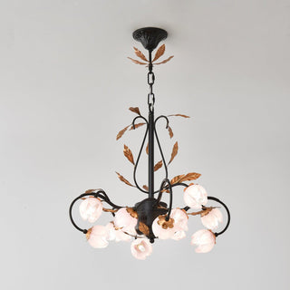 Avelora Lustre Vintage Industriel en Verre Rose