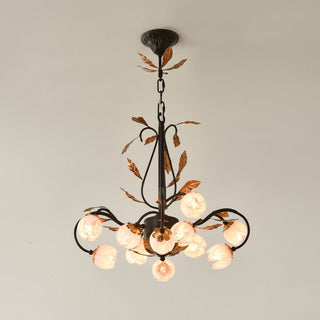 Avelora Lustre Vintage Industriel en Verre Rose