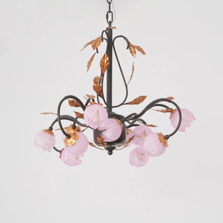 Avelora Lustre Vintage Industriel en Verre Rose
