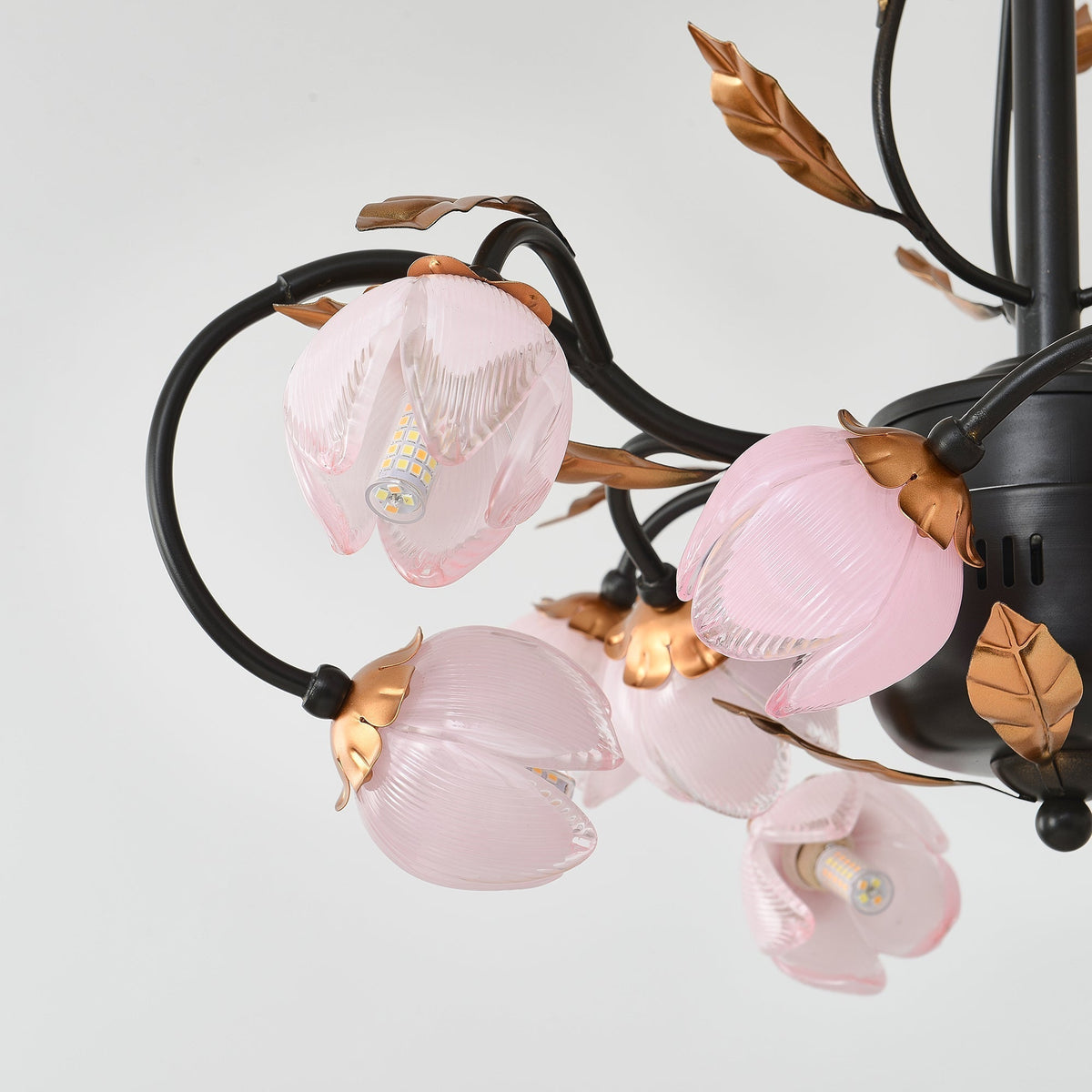 Avelora Lustre Vintage Industriel en Verre Rose