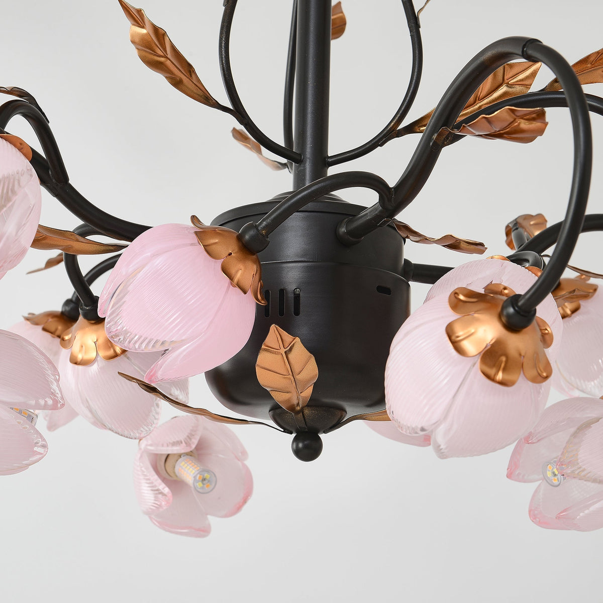 Avelora Lustre Vintage Industriel en Verre Rose