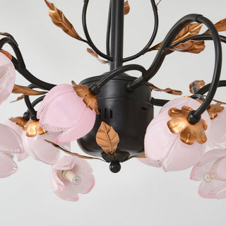 Avelora Lustre Vintage Industriel en Verre Rose
