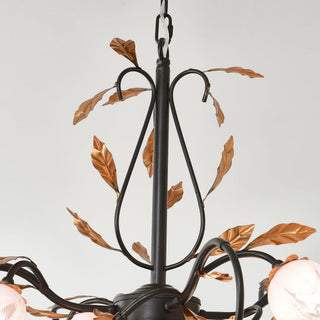 Avelora Lustre Vintage Industriel en Verre Rose