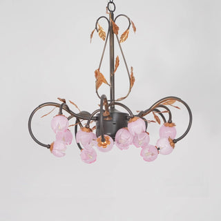 Avelora Lustre Vintage Industriel en Verre Rose