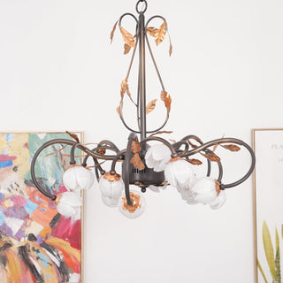 Avelora Lustre Vintage Industriel en Verre Rose