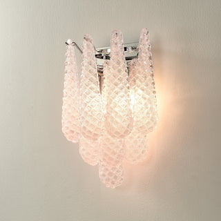 Aurora Applique Murale Rose en Verre Gaufré Moderne