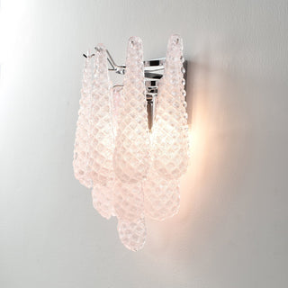 Aurora Applique Murale Rose en Verre Gaufré Moderne