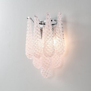 Aurora Applique Murale Rose en Verre Gaufré Moderne