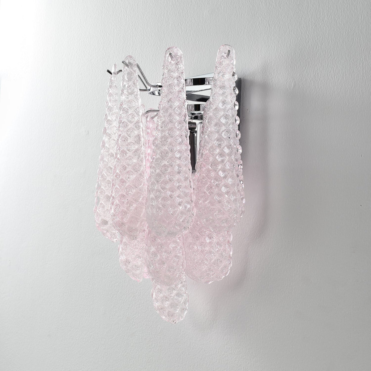 Veraine Applique Murale Rose en Verre Gaufré Moderne
