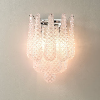 Aurora Applique Murale Rose en Verre Gaufré Moderne