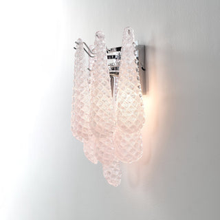 Aurora Applique Murale Rose en Verre Gaufré Moderne