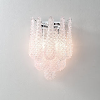 Aurora Applique Murale Rose en Verre Gaufré Moderne