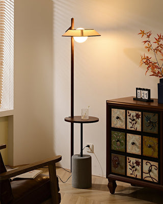 Mirz Lampadaire Minimaliste en Bois de Noyer