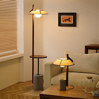 Mirz Lampadaire Minimaliste en Bois de Noyer