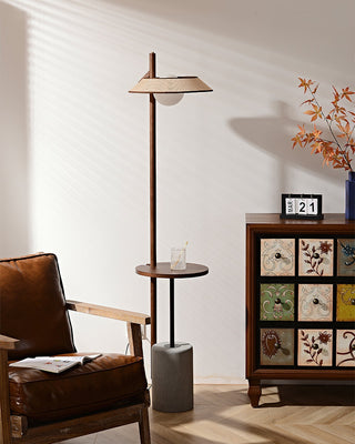Mirz Lampadaire Minimaliste en Bois de Noyer