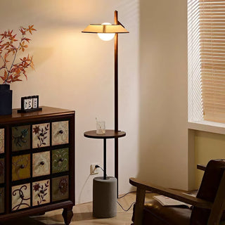 Mirz Lampadaire Minimaliste en Bois de Noyer