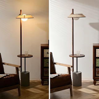 Mirz Lampadaire Minimaliste en Bois de Noyer