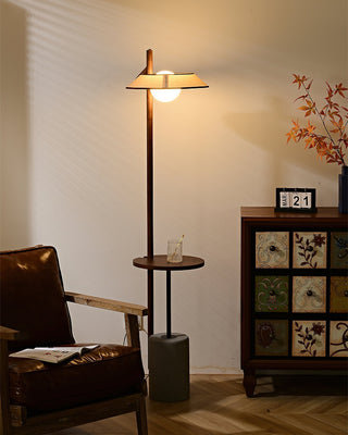 Mirz Lampadaire Minimaliste en Bois de Noyer