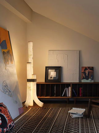 Orion Alabaster Floor Lamp-Neutral Decor