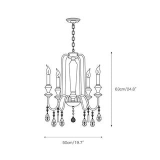 Ercararis Lustre Vintage Industriel Laiton Cristal