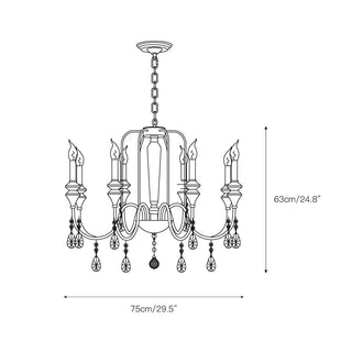 Ercararis Lustre Vintage Industriel Laiton Cristal