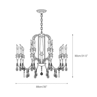 Ercararis Lustre Vintage Industriel Laiton Cristal