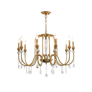 Ercararis Lustre Vintage Industriel Laiton Cristal