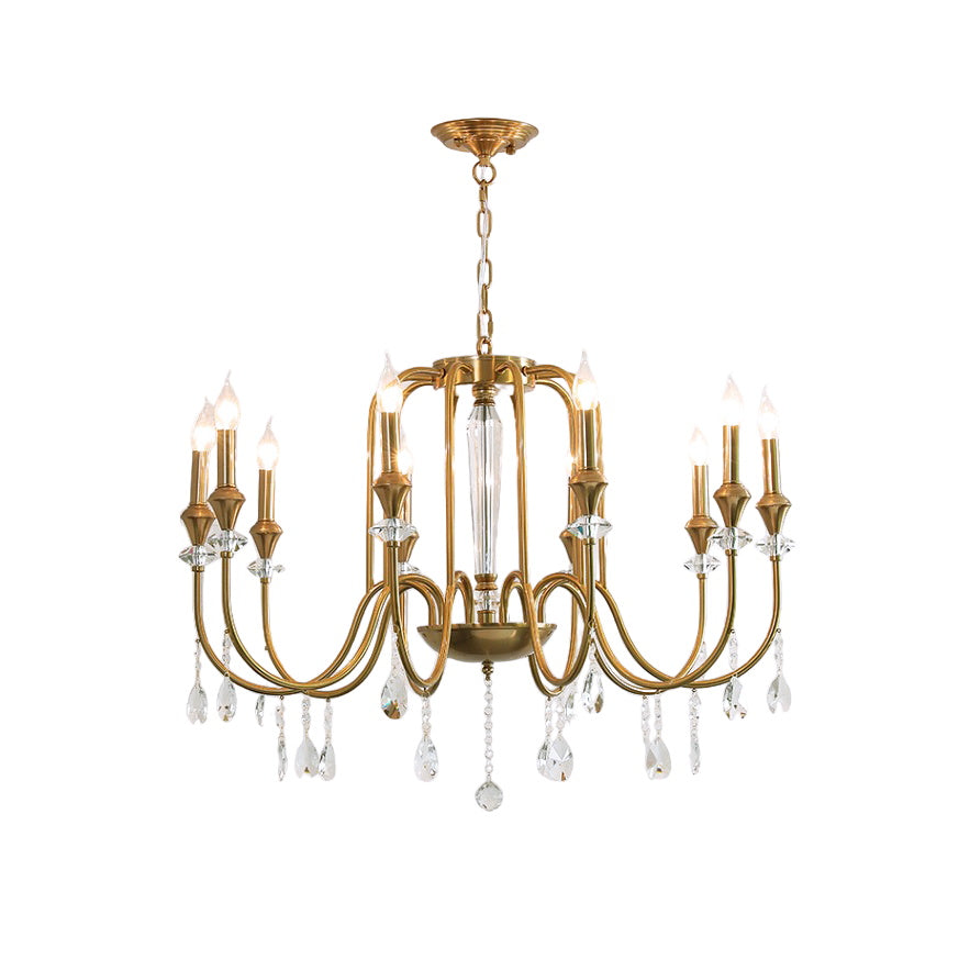 Ercararis Lustre Vintage Industriel Laiton Cristal