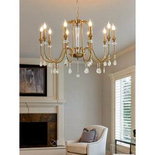Ercararis Lustre Vintage Industriel Laiton Cristal
