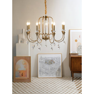 Ercararis Lustre Vintage Industriel Laiton Cristal