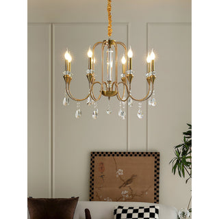 Ercararis Lustre Vintage Industriel Laiton Cristal