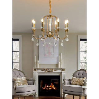 Ercararis Lustre Vintage Industriel Laiton Cristal