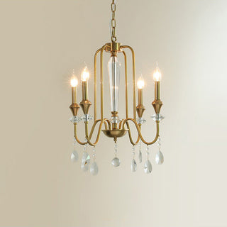 Ercararis Lustre Vintage Industriel Laiton Cristal